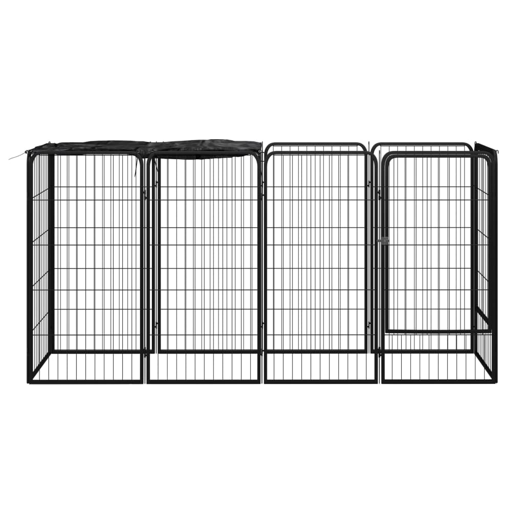 Box Cani 10 Pannelli Nero 50x100 cm Acciaio Verniciato Polvere cod mxl 44446