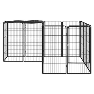 Box Cani 14 Pannelli Nero 50x100 cm Acciaio Verniciato Polvere cod mxl 44447