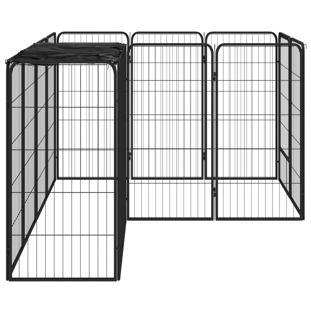 Box Cani 14 Pannelli Nero 50x100 cm Acciaio Verniciato Polvere cod mxl 44447