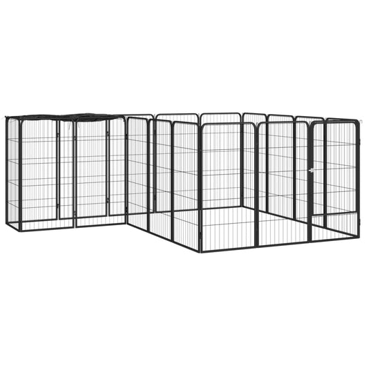 Box Cani 18 Pannelli Nero 50x100 cm Acciaio Verniciato Polvere cod mxl 44442