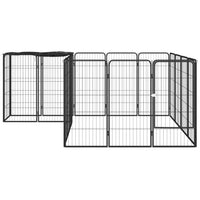 Box Cani 18 Pannelli Nero 50x100 cm Acciaio Verniciato Polvere 3115950