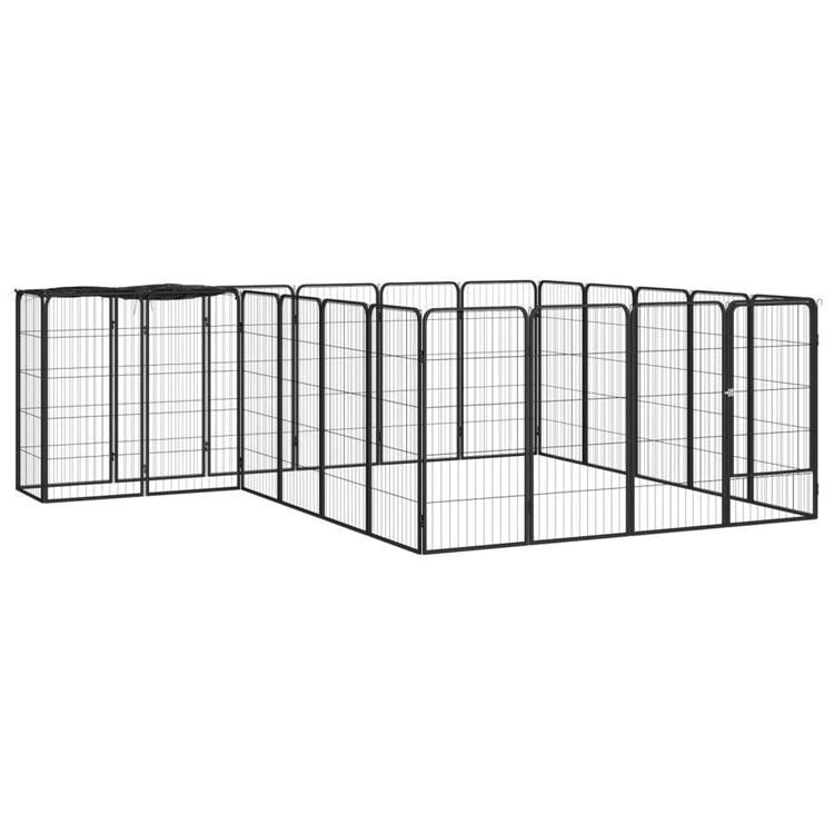 Box Cani 22 Pannelli Nero 50x100 cm Acciaio Verniciato Polvere cod mxl 44448