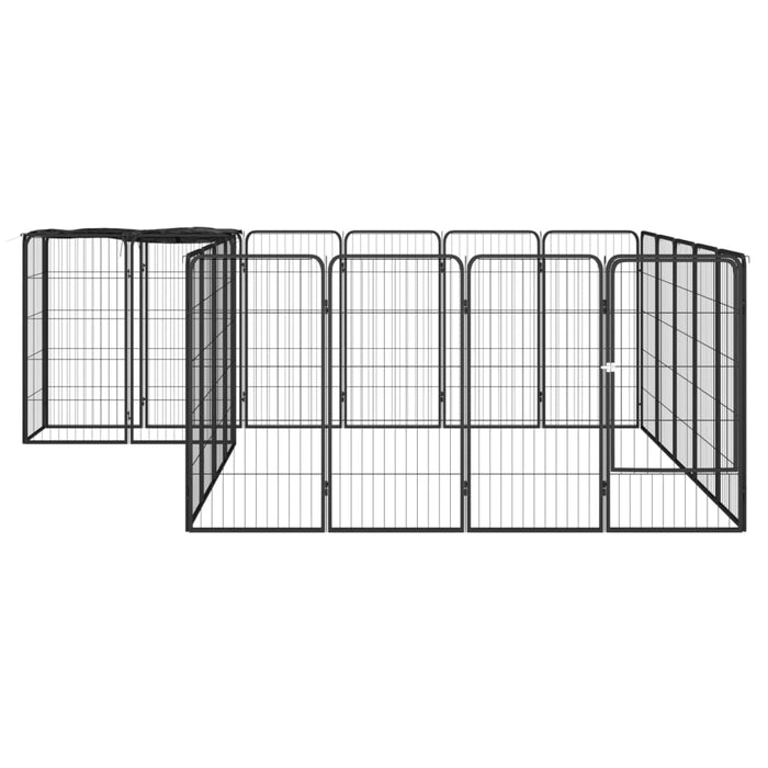 Box Cani 22 Pannelli Nero 50x100 cm Acciaio Verniciato Polvere cod mxl 44448