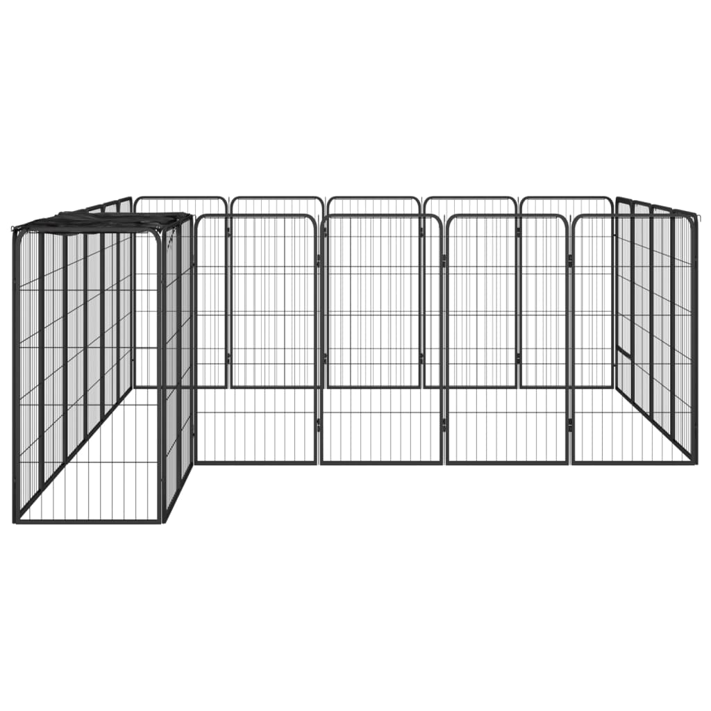 Box Cani 22 Pannelli Nero 50x100 cm Acciaio Verniciato Polvere cod mxl 44448