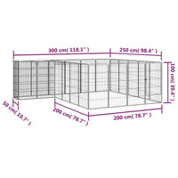 Box Cani 22 Pannelli Nero 50x100 cm Acciaio Verniciato Polvere cod mxl 44448