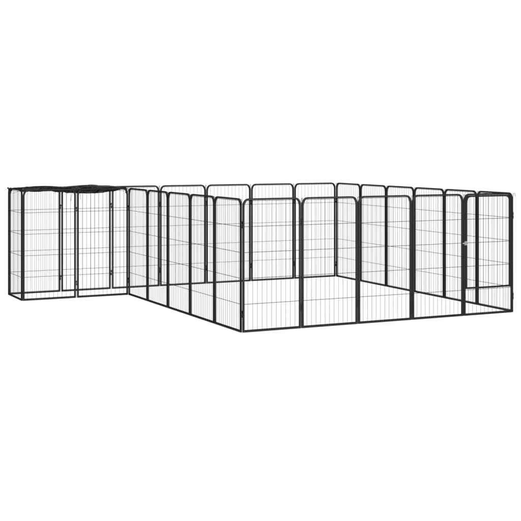 Box Cani 26 Pannelli Nero 50x100 cm Acciaio Verniciato Polvere cod mxl 44443