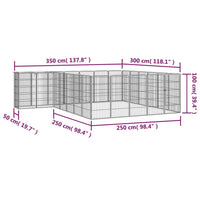 Box Cani 26 Pannelli Nero 50x100 cm Acciaio Verniciato Polvere cod mxl 44443