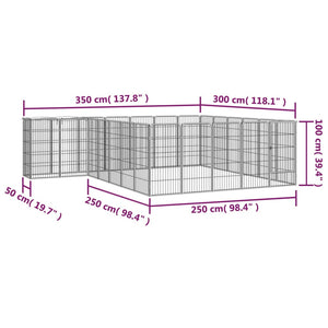 Box Cani 26 Pannelli Nero 50x100 cm Acciaio Verniciato Polvere cod mxl 44443