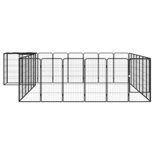 Box Cani 30 Pannelli Nero 50x100 cm Acciaio Verniciato Polvere 3115953