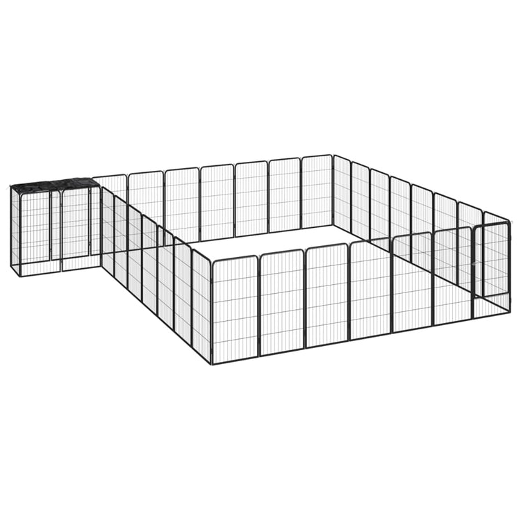 Box Cani 34 Pannelli Nero 50x100 cm Acciaio Verniciato Polvere cod mxl 44449