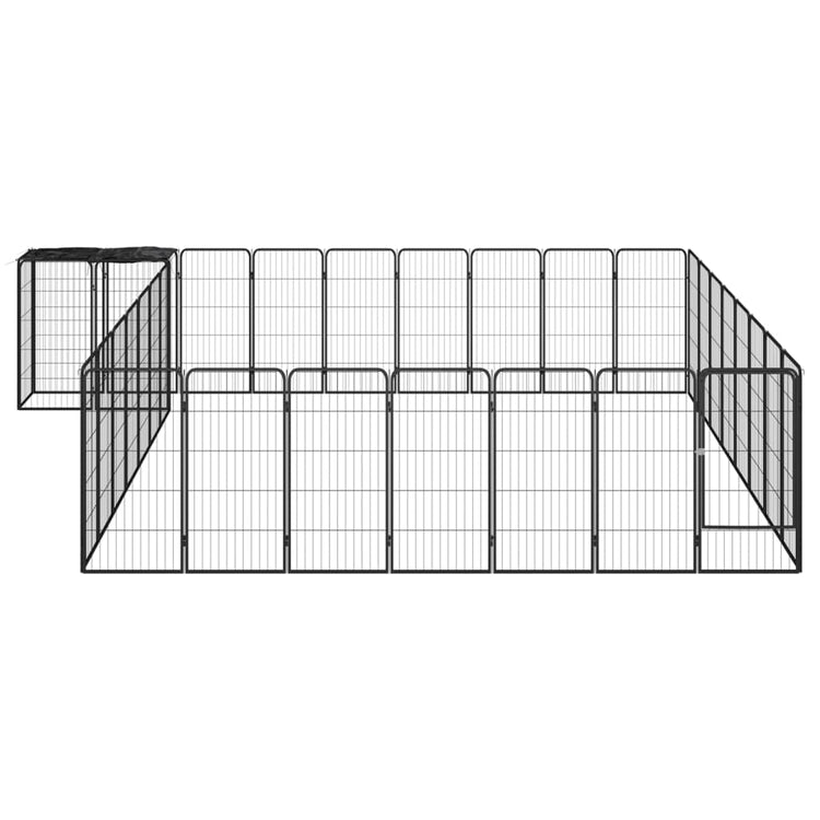 Box Cani 34 Pannelli Nero 50x100 cm Acciaio Verniciato Polvere cod mxl 44449