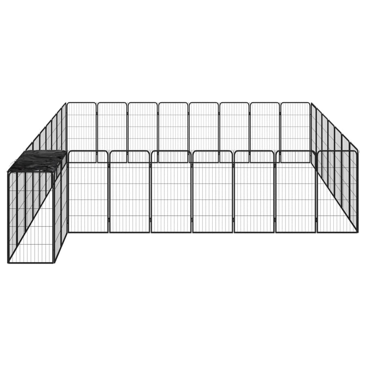 Box Cani 34 Pannelli Nero 50x100 cm Acciaio Verniciato Polvere cod mxl 44449