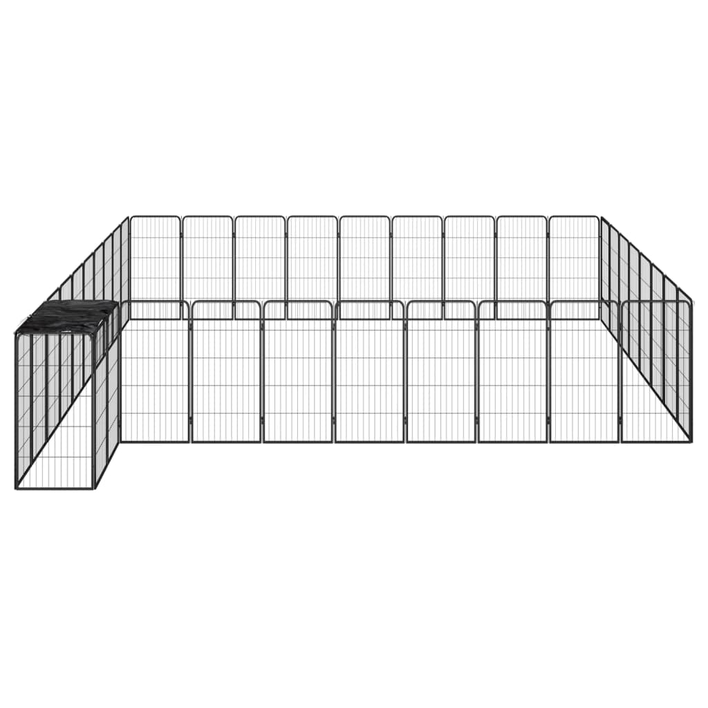 Box Cani 38 Pannelli Nero 50x100 cm Acciaio Verniciato Polvere cod mxl 44444