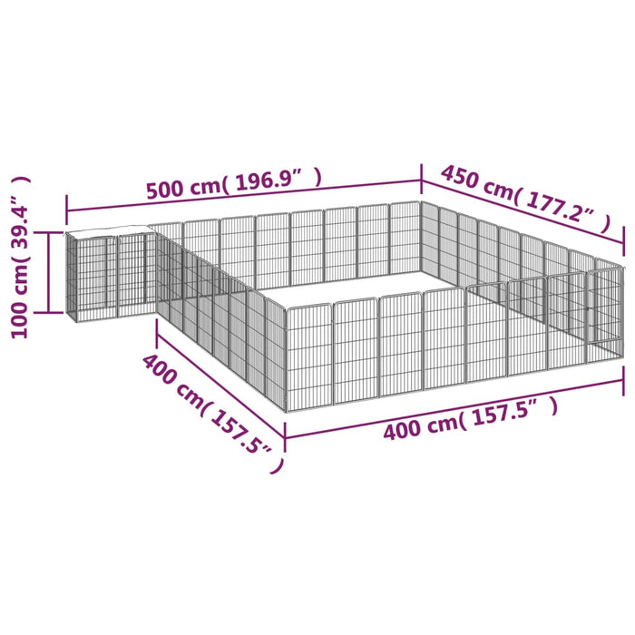 Box Cani 38 Pannelli Nero 50x100 cm Acciaio Verniciato Polvere cod mxl 44444