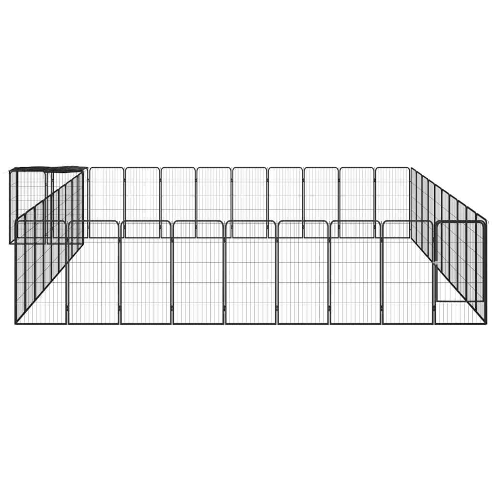 Box Cani 42 Pannelli Nero 50x100 cm Acciaio Verniciato Polvere cod mxl 44456