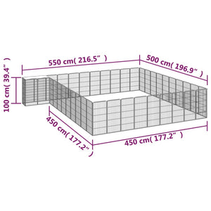 Box Cani 42 Pannelli Nero 50x100 cm Acciaio Verniciato Polvere cod mxl 44456