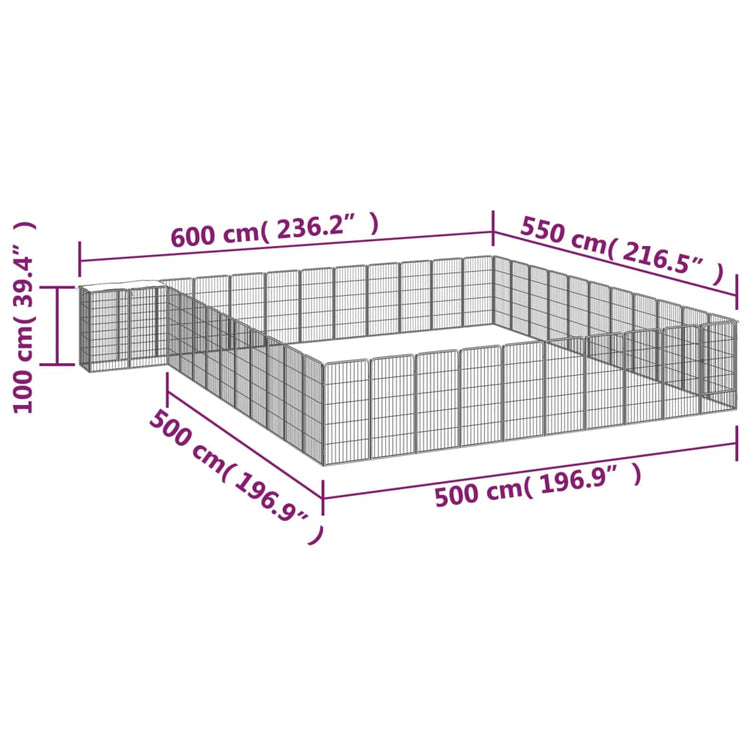 Box Cani 46 Pannelli Nero 50x100 cm Acciaio Verniciato Polvere cod mxl 44450