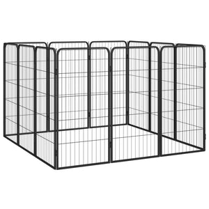 Box Cani 12 Pannelli Nero 50x100 cm Acciaio Verniciato Polvere cod mxl 44445