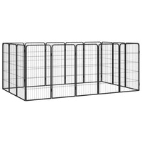 Box Cani 16 Pannelli Nero 50x100 cm Acciaio Verniciato Polvere 3115960