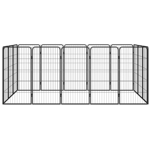 Box Cani 16 Pannelli Nero 50x100 cm Acciaio Verniciato Polvere cod mxl 44458