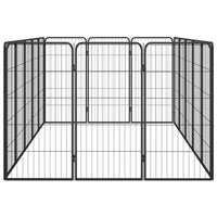 Box Cani 16 Pannelli Nero 50x100 cm Acciaio Verniciato Polvere 3115960