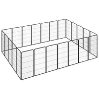 Box Cani 24 Pannelli Nero 50x100 cm Acciaio Verniciato Polvere 3115962