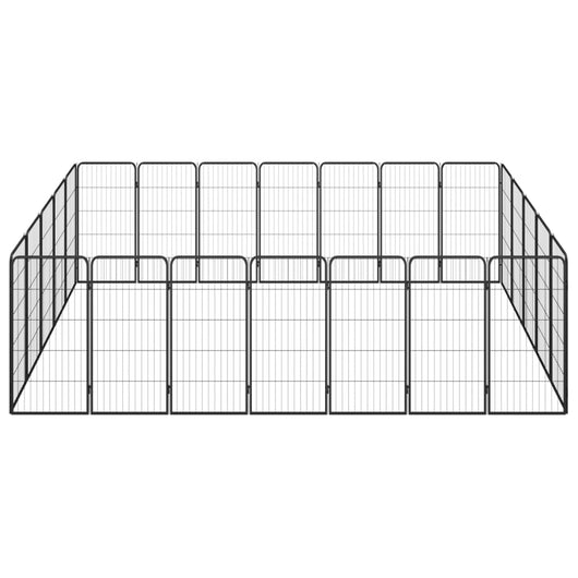 Box Cani 24 Pannelli Nero 50x100 cm Acciaio Verniciato Polvere cod mxl 44460