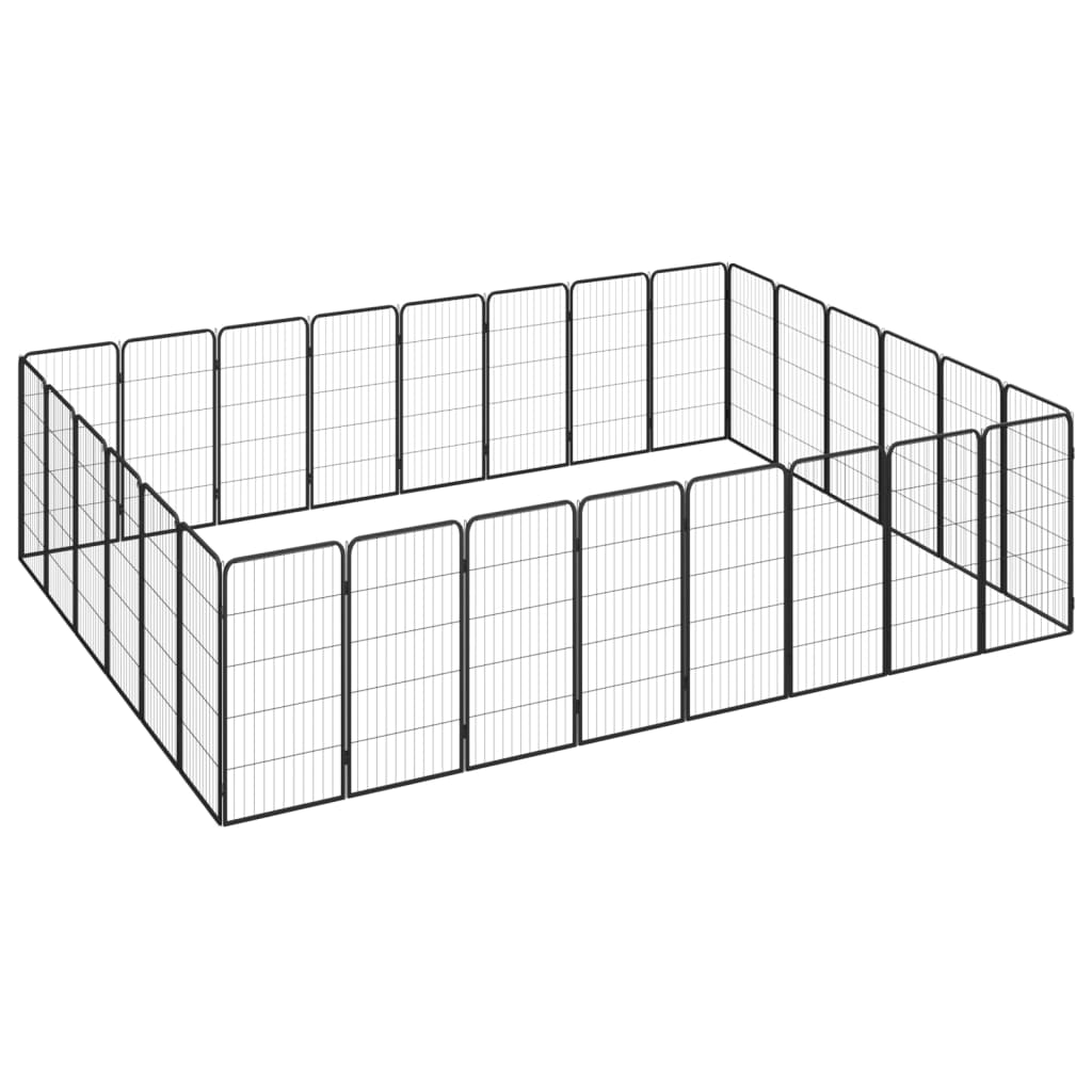 Box Cani 28 Pannelli Nero 50x100 cm Acciaio Verniciato Polvere cod mxl 44451