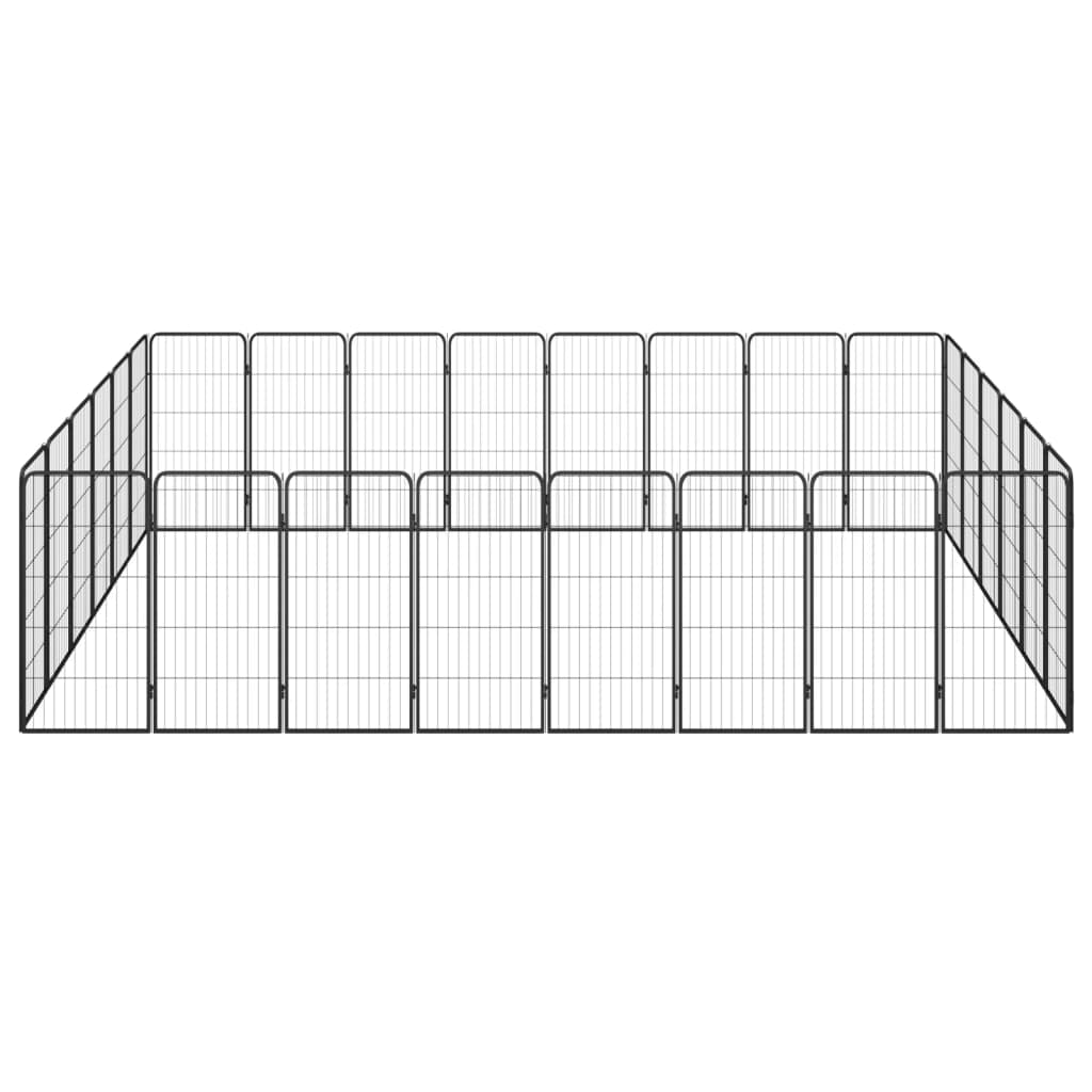 Box Cani 28 Pannelli Nero 50x100 cm Acciaio Verniciato Polvere cod mxl 44451