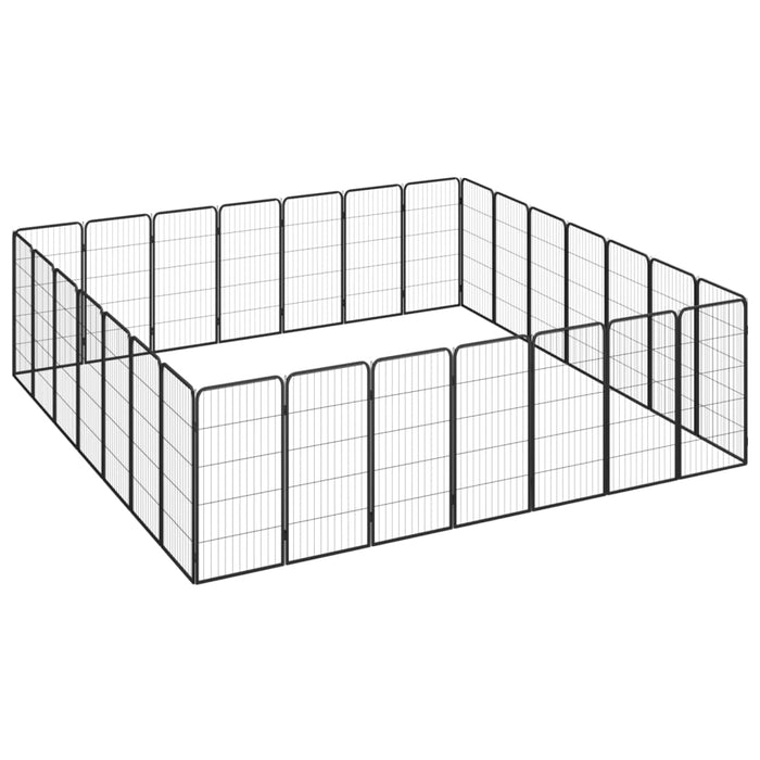 Box Cani 28 Pannelli Nero 50x100 cm Acciaio Verniciato Polvere cod mxl 44451