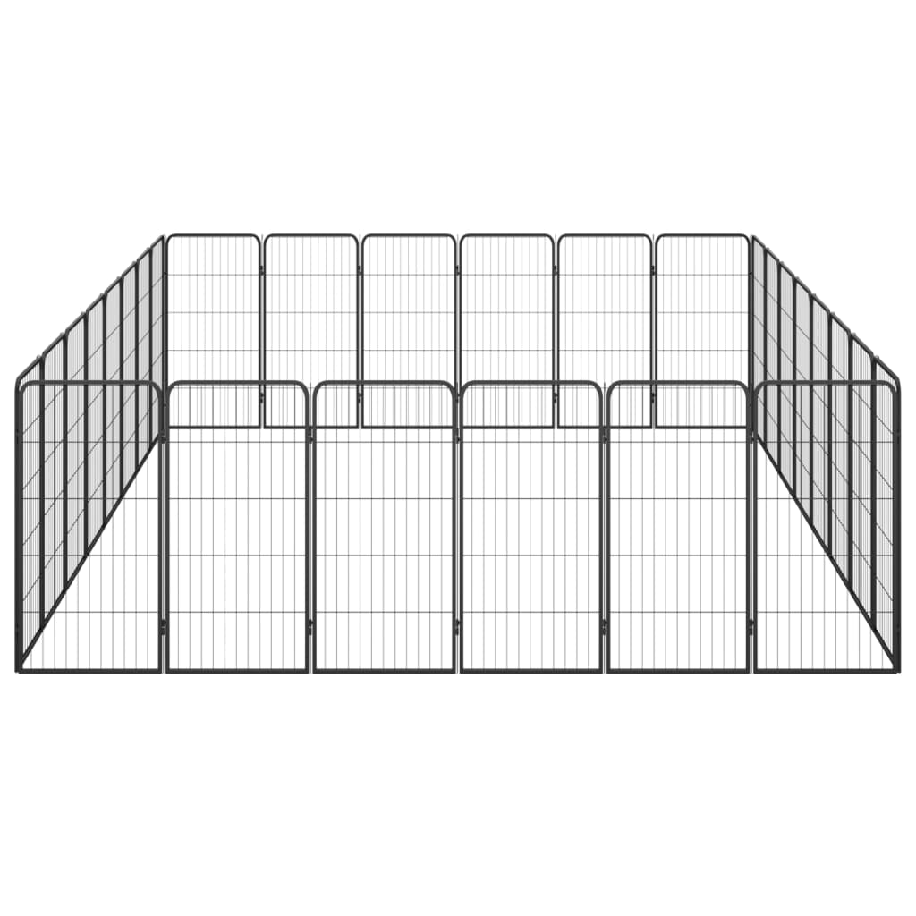 Box Cani 28 Pannelli Nero 50x100 cm Acciaio Verniciato Polvere cod mxl 44451