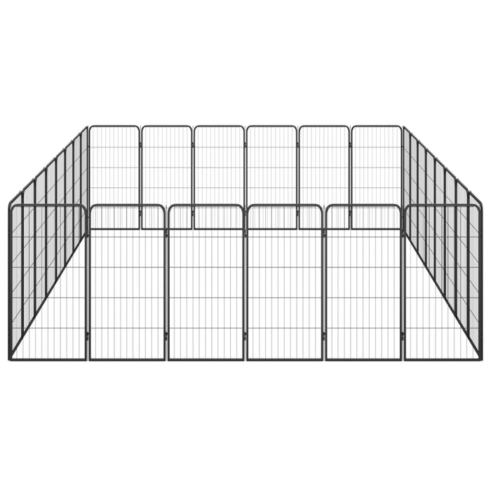 Box Cani 28 Pannelli Nero 50x100 cm Acciaio Verniciato Polvere cod mxl 44451