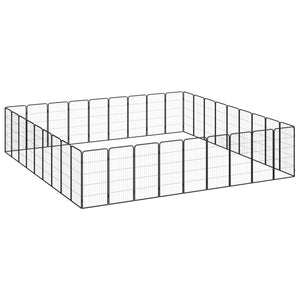 Box Cani 36 Pannelli Nero 50x100 cm Acciaio Verniciato Polvere 3115965