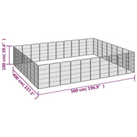 Box Cani 36 Pannelli Nero 50x100 cm Acciaio Verniciato Polvere 3115965