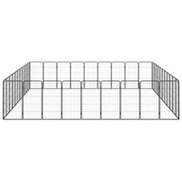 Box Cani 40 Pannelli Nero 50x100 cm Acciaio Verniciato Polvere 3115966