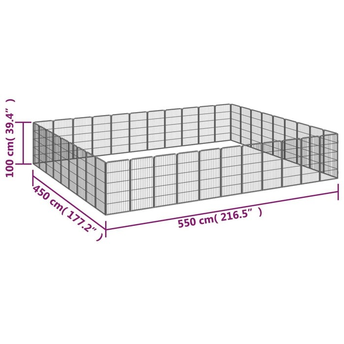 Box Cani 40 Pannelli Nero 50x100 cm Acciaio Verniciato Polvere cod mxl 44454