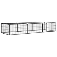 Box Cani 8 Pannelli Nero 100x50 cm Acciaio Verniciato Polvere cod mxl 54387