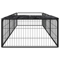 Box Cani 8 Pannelli Nero 100x50 cm Acciaio Verniciato Polvere cod mxl 54387