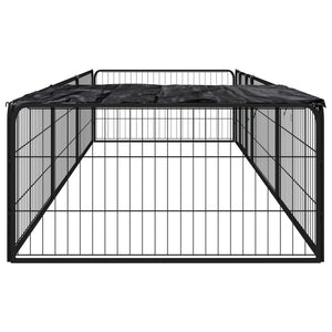 Box Cani 8 Pannelli Nero 100x50 cm Acciaio Verniciato Polvere cod mxl 54387