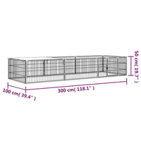 Box Cani 8 Pannelli Nero 100x50 cm Acciaio Verniciato Polvere cod mxl 54387