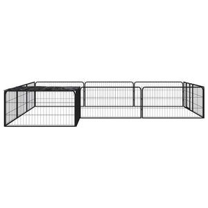 Box Cani 12 Pannelli Nero 100x50 cm Acciaio Verniciato Polvere cod mxl 54364