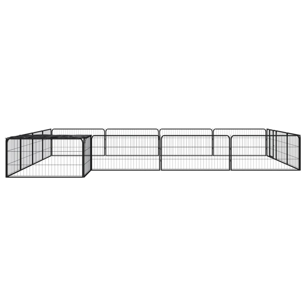 Box Cani 16 Pannelli Nero 100x50 cm Acciaio Verniciato Polvere cod mxl 52497