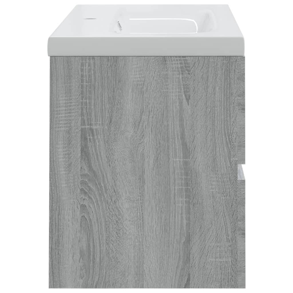 Mobile Bagno e Lavabo Integrato Grigio Sonoma Legno Multistrato 3120343