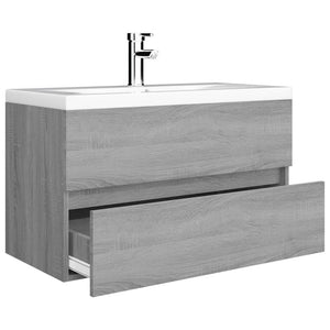 Mobile Bagno e Lavabo Integrato Grigio Sonoma Legno Multistrato 3120346