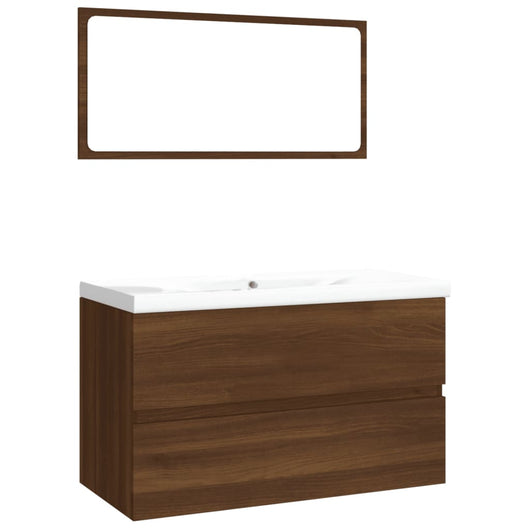 Set Mobili da Bagno Rovere Marrone in Legno Multistrato cod mxl 57640