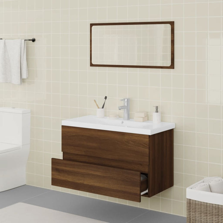 Set Mobili da Bagno Rovere Marrone in Legno Multistrato 3120350