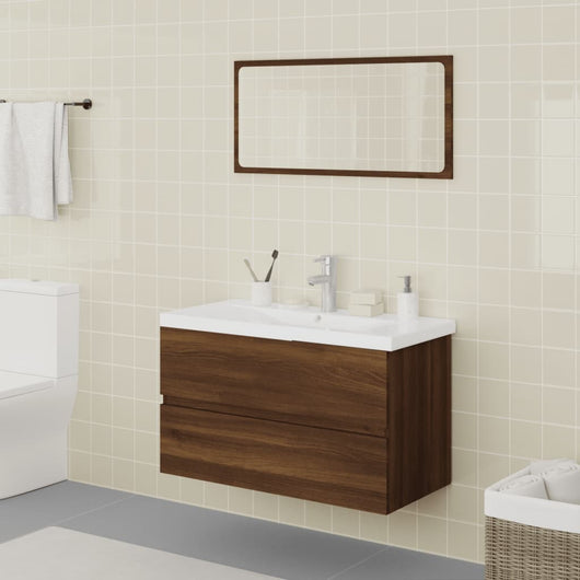 Set Mobili da Bagno Rovere Marrone in Legno Multistrato cod mxl 57640