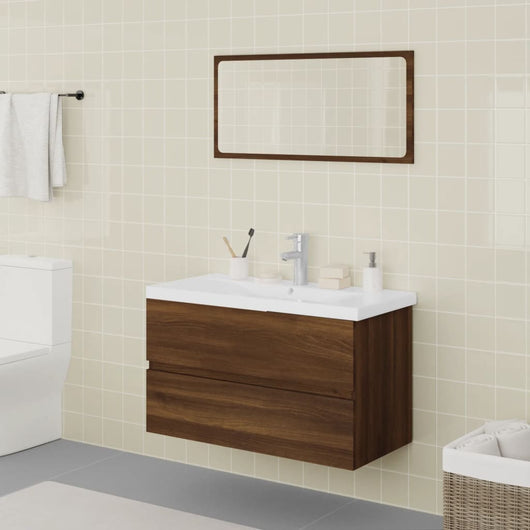 Set Mobili da Bagno Rovere Marrone in Legno Multistrato cod mxl 31371