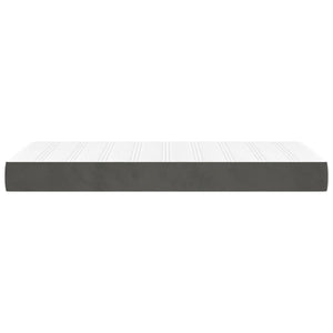 Materasso a Molle Grigio Scuro 80x200x20 cm in Velluto 347689