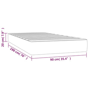 Materasso a Molle Insacchettate Marrone Scuro 90x190x20 cm